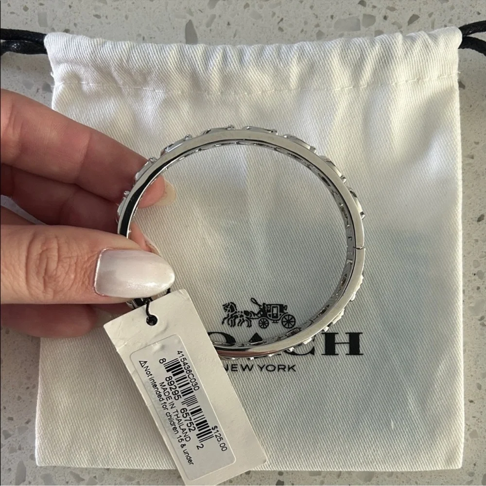Coach Silver-tone C Link Bangle Bracelet - Picture 2 of 2